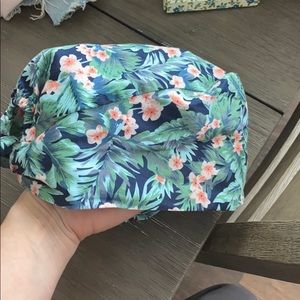 Tropical print scrub cap